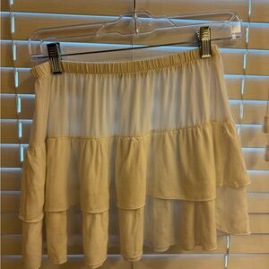 Brandy Melville Cream Tiered Mini Skirt